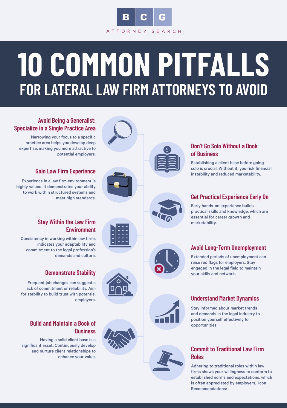 Avoid These 10 Common Pitfalls to Stay Marketable as a Lateral Law Firm Attorney Avoid These 10 Common Pitfalls to Stay Marketable as a Lateral Law Firm Attorney