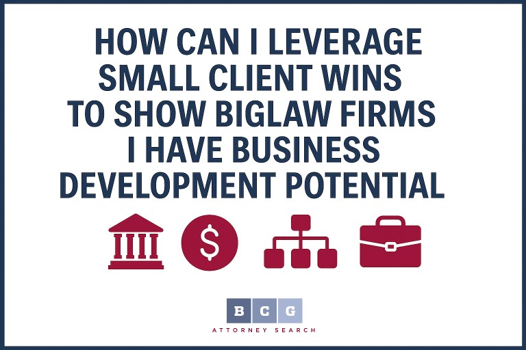 Leverage Small Client Wins to Show BigLaw Firms I Have Business Development Potential