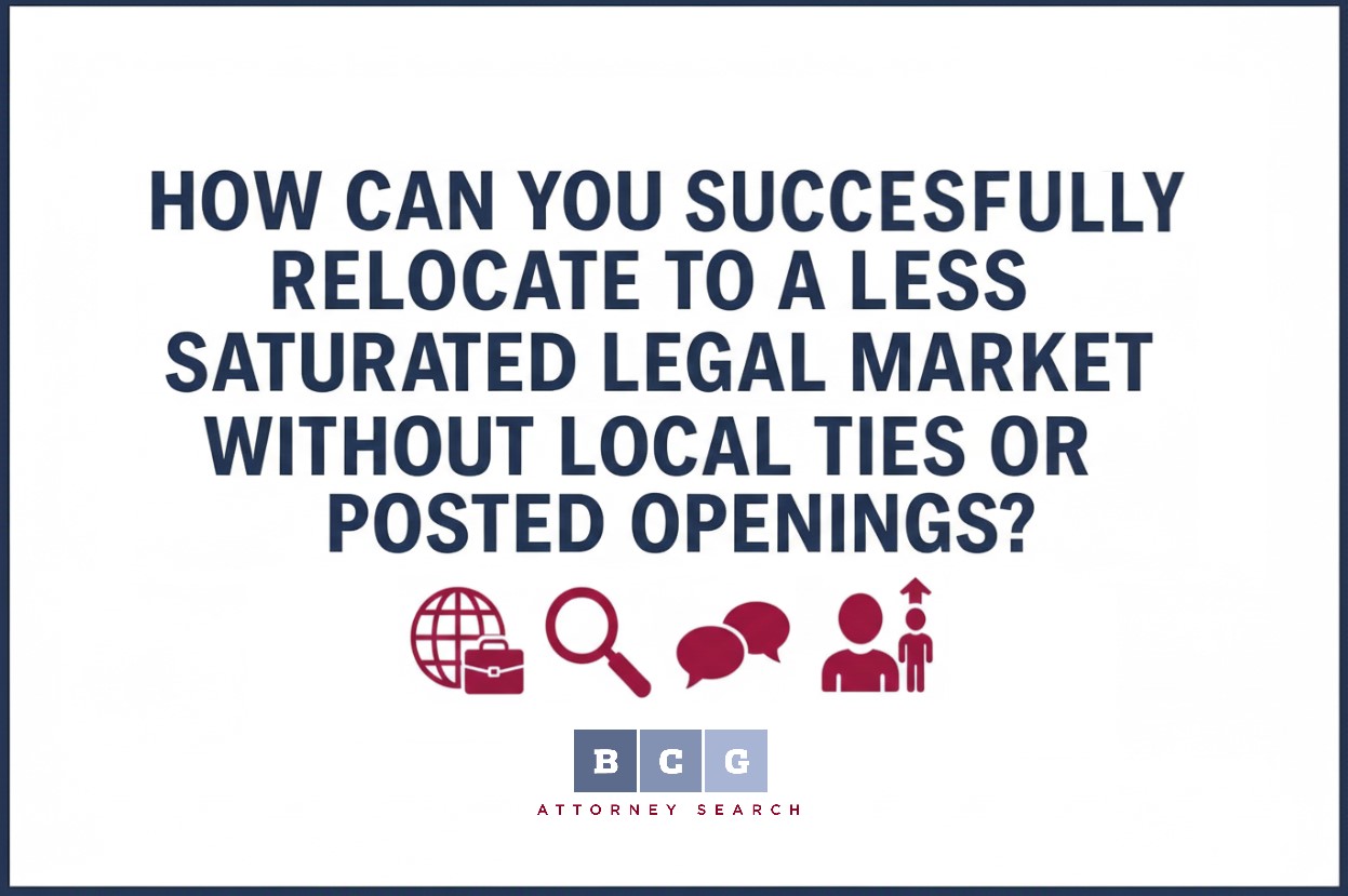How Can You Successfully Relocate to a Less Saturated Legal Market Without Local Ties or Posted Openings?