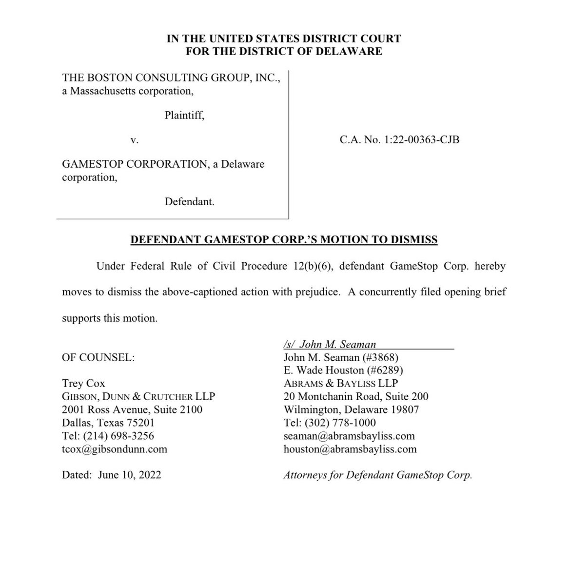 Law Offices of Abrams & Bayliss LLP Wilmington,  Office