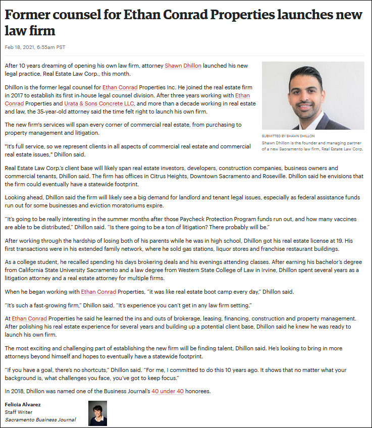 Real Estate Law Corporation Sacramento, CA Office