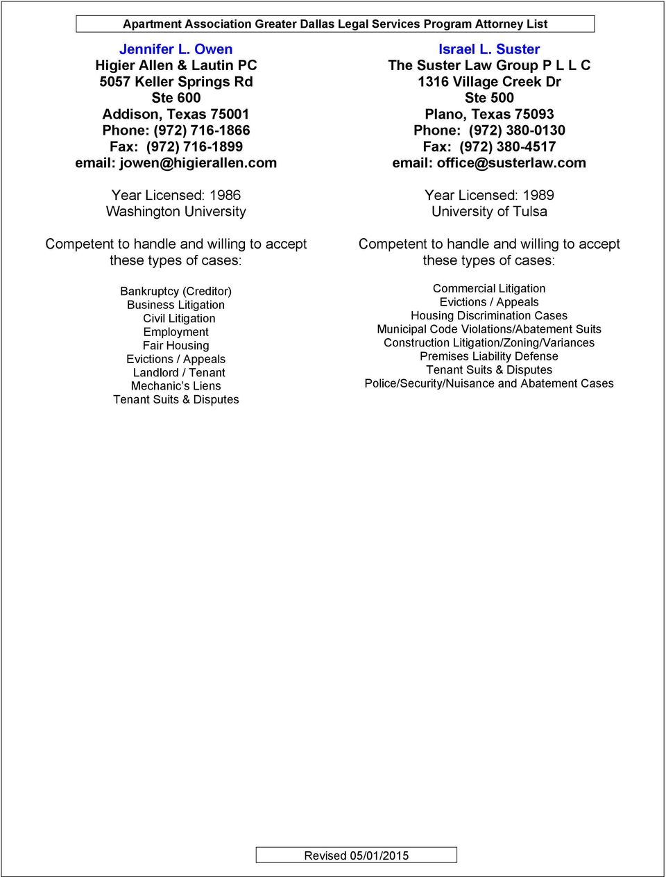 Higier Allen & Lautin PC Addison, TX Office