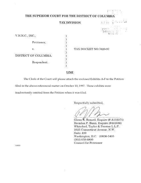 Whiteford Taylor Preston LLP Washington, DC Office