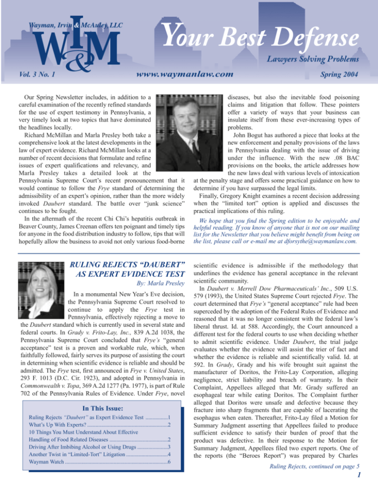 Wayman, Irvin & McAuley, L.L.C Pittsburgh, PA Office