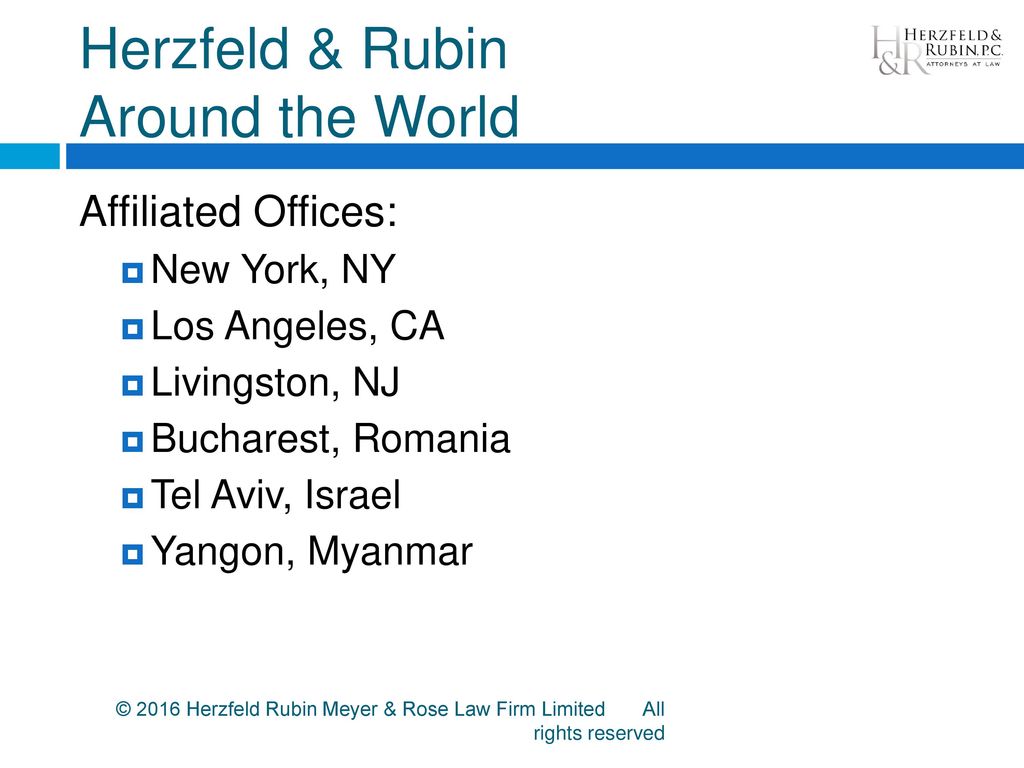 Herzfeld & Rubin, PC Livingston, NJ Office