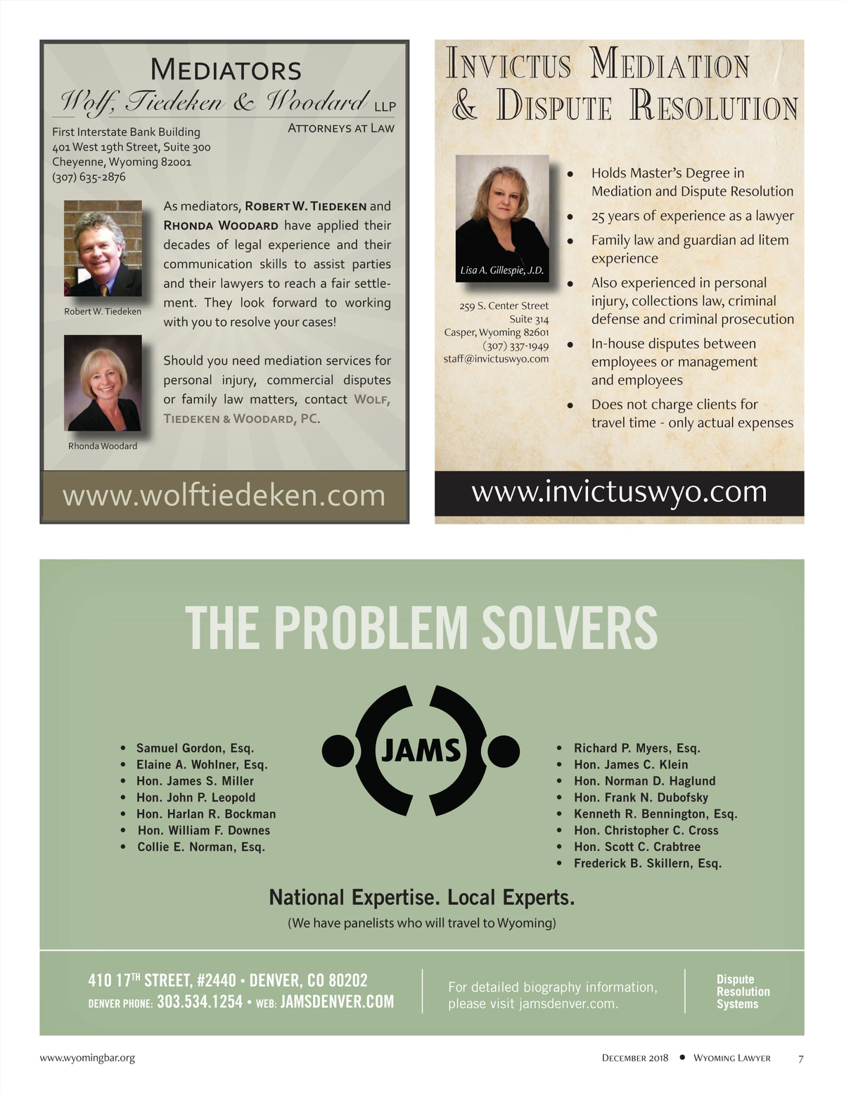 Wolf, Tiedeken & Woodard, PC Cheyenne, WY Office