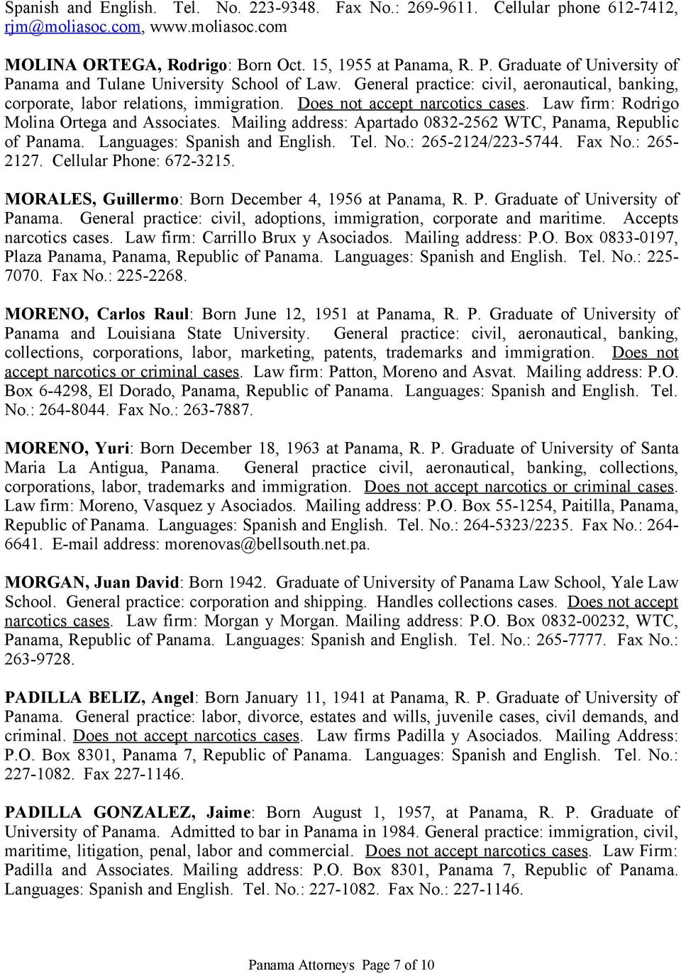 Morgan & Morgan, PA Panama City, Panama Office