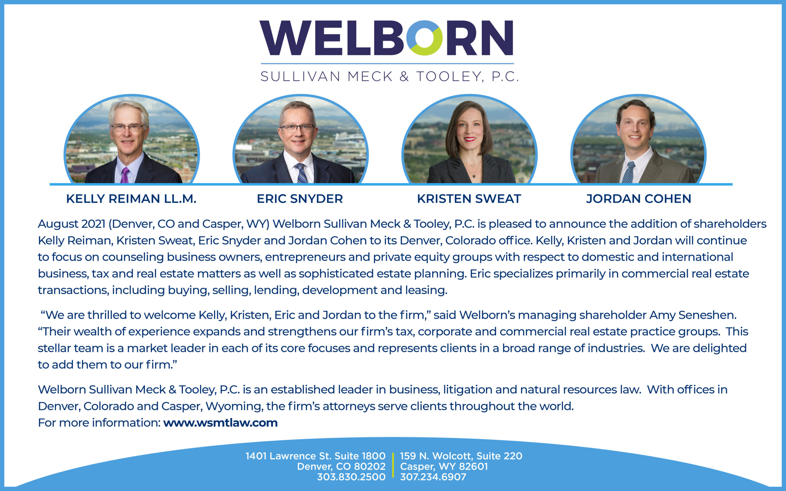 Welborn Sullivan Meck & Tooley, P.C Denver, CO Office