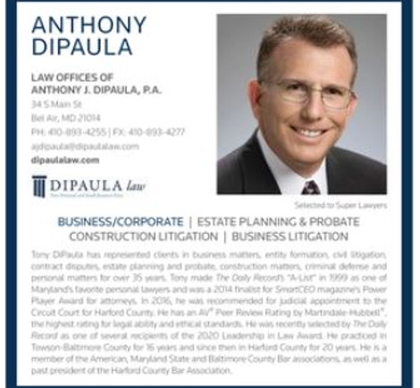 Law Offices of Anthony J. DiPaula, P.A Bel Air, MD Office
