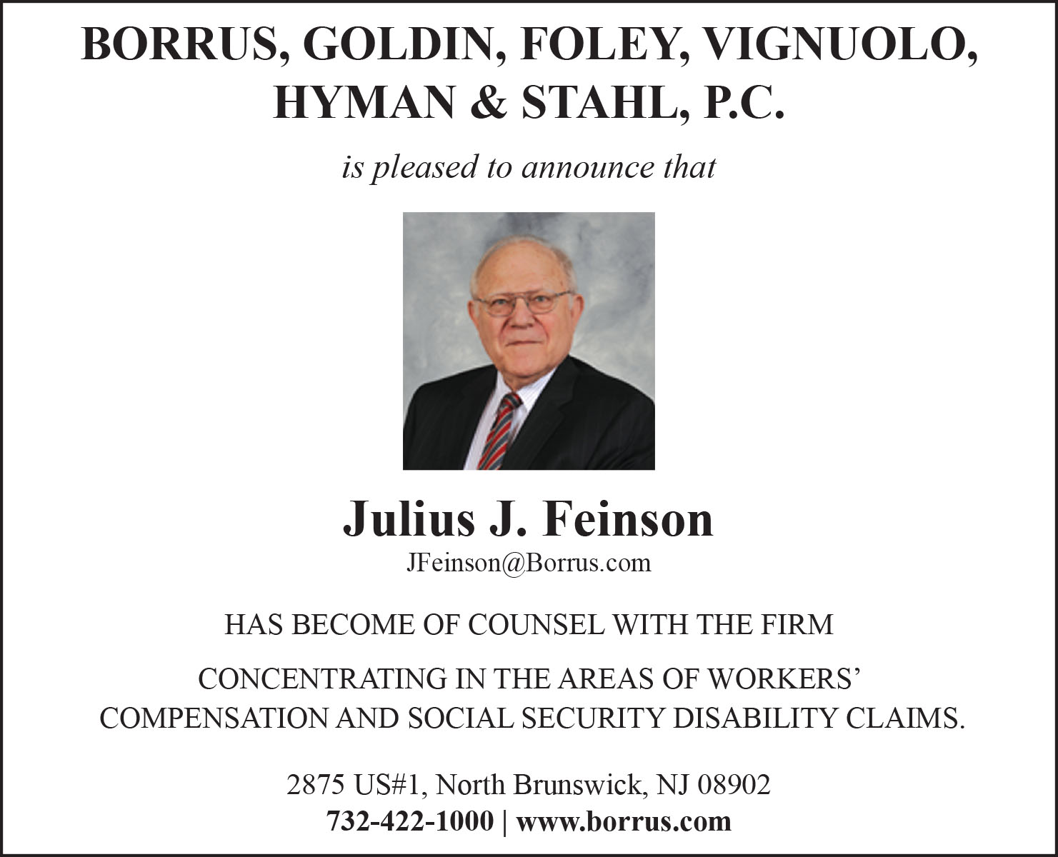 Borrus, Goldin, Foley, Vignuolo, Hyman & Stahl North Brunswick, United States Office