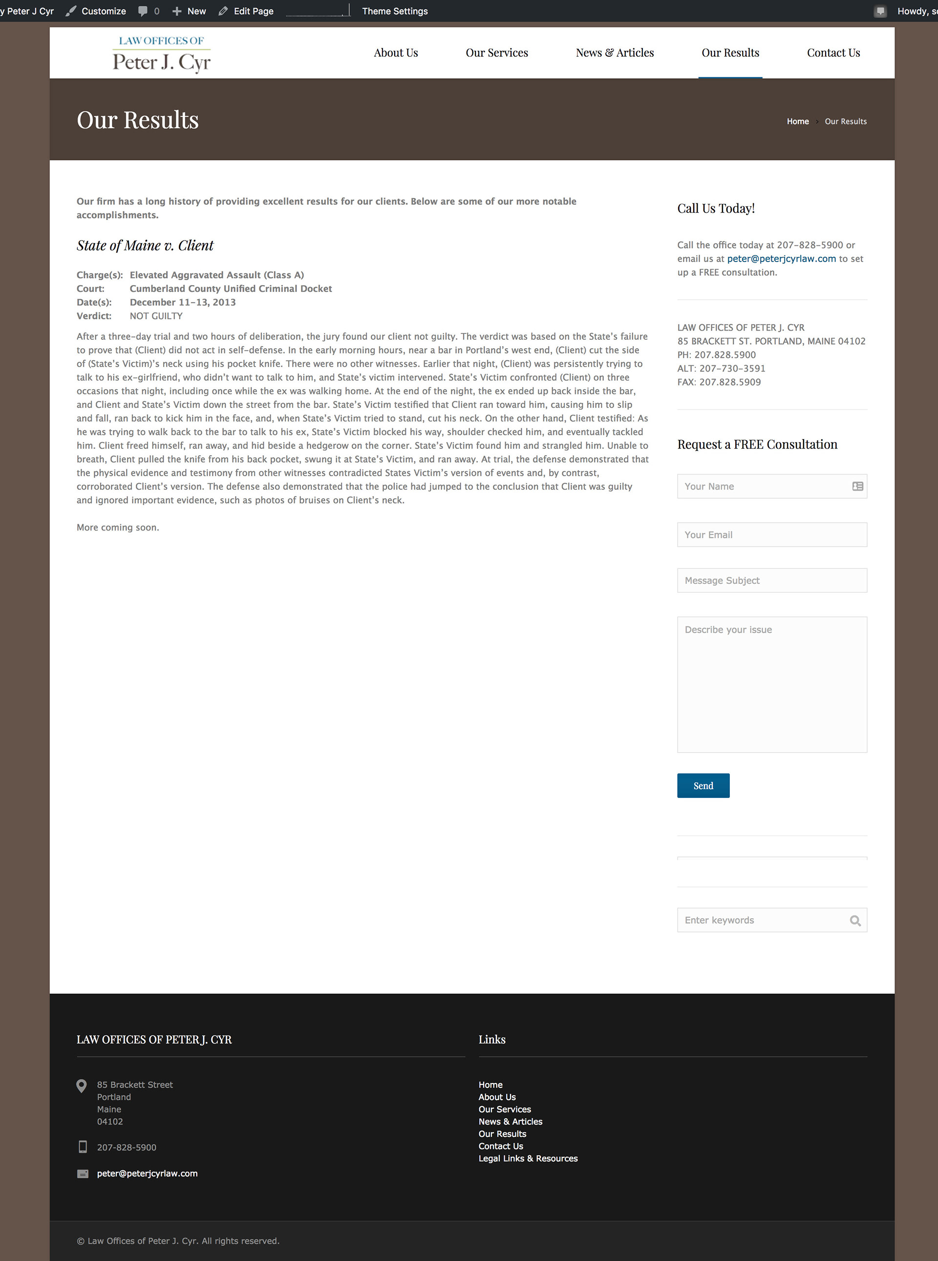 Law Offices of Peter J. Cyr Portland,  Office