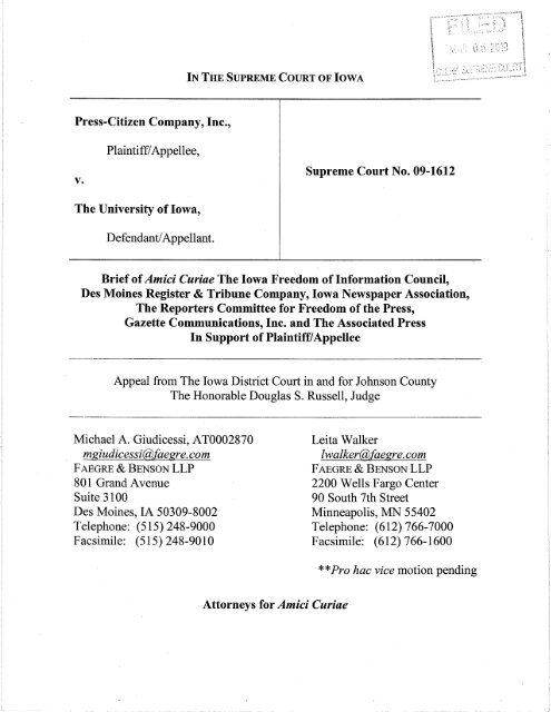 Bradley & Riley PC Iowa City, IA Office