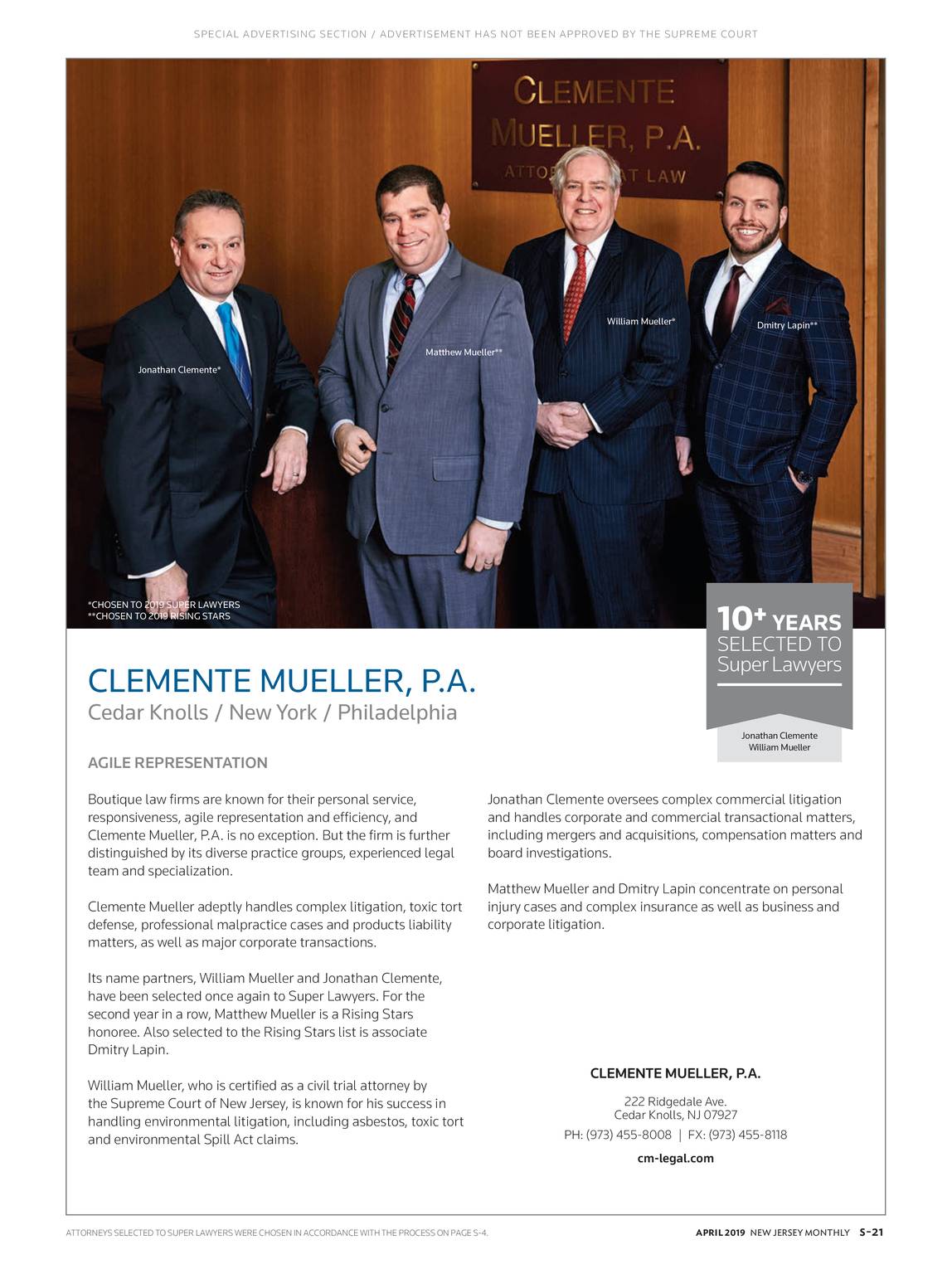 Leary, Bride, Mergner & Bongiovanni, P.A Cedar Knolls, NJ Office