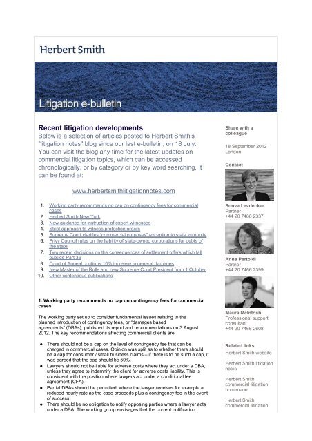 Herbert Smith Freehills Kramer LLP London, United Kingdom Office