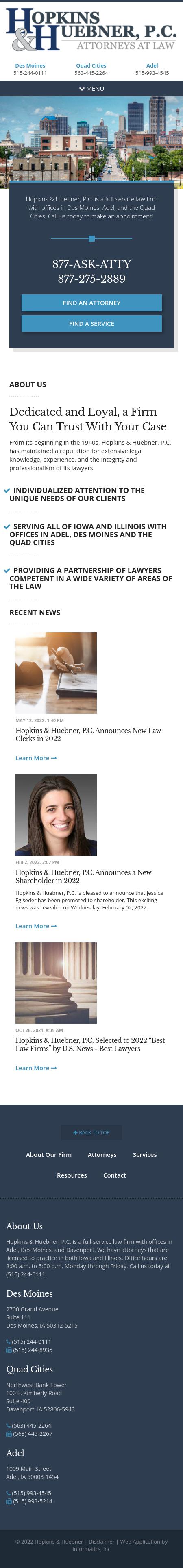 Hopkins & Huebner Adel, IA Office