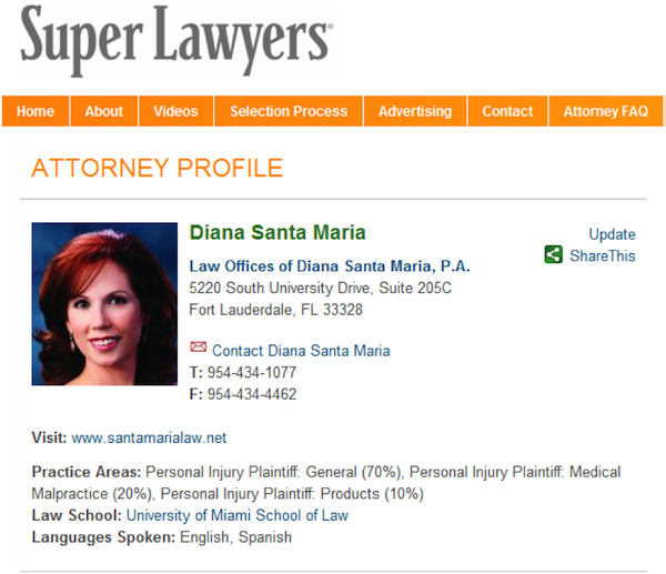 Law Offices of Diana Santa Maria, P.A Pembroke Pines, FL Office
