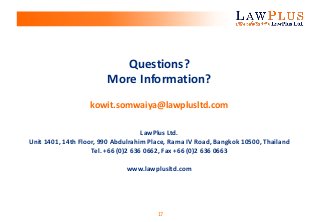 LawPlus Ltd Bangkok, Thailand Office