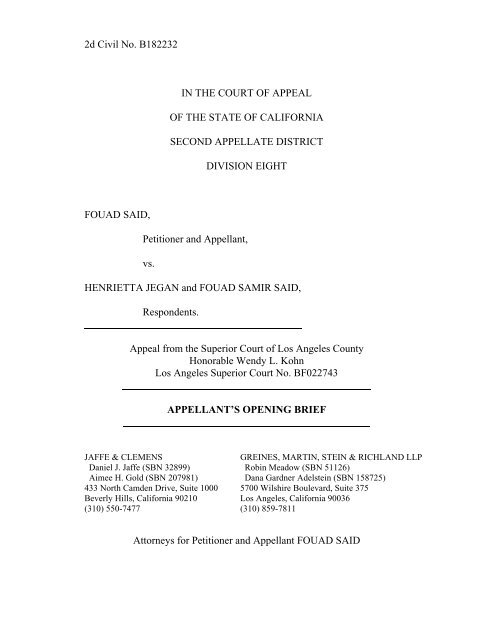 Greines, Martin, Stein & Richland, LLP Los Angeles, CA Office