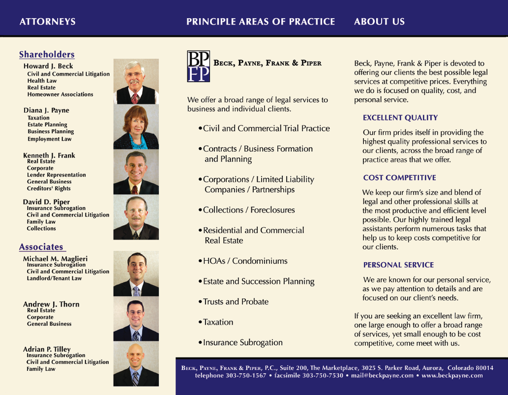 Beck, Payne, Frank & Piper, PC Aurora, CO Office