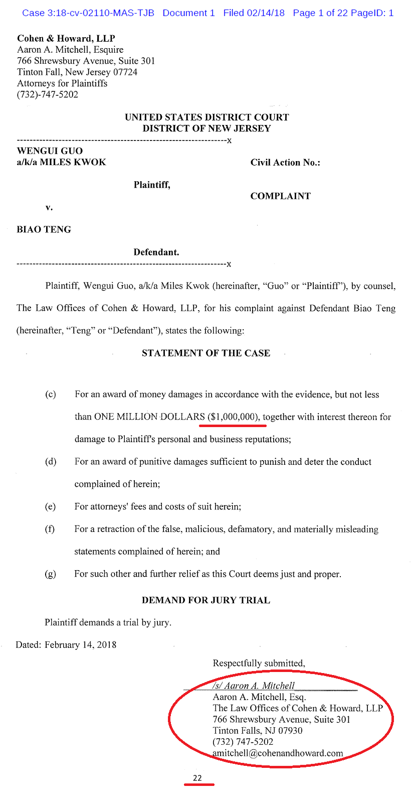Cohen Howard, LLP Tinton Falls, NJ Office