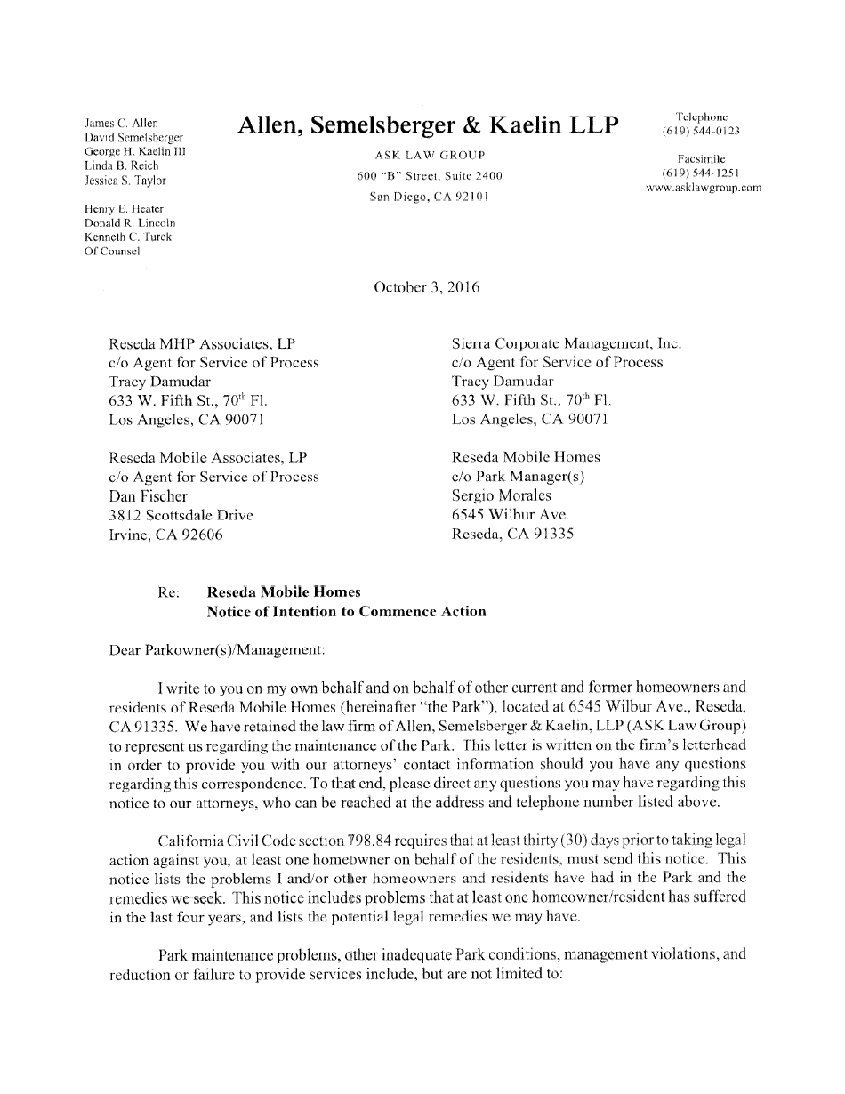 Allen Semelsberger & Kaelin, LLP San Diego, CA Office