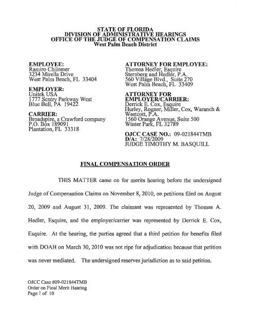 Hurley, Rogner, Miller, Cox & Waranch, P.A Winter Park, United States Office