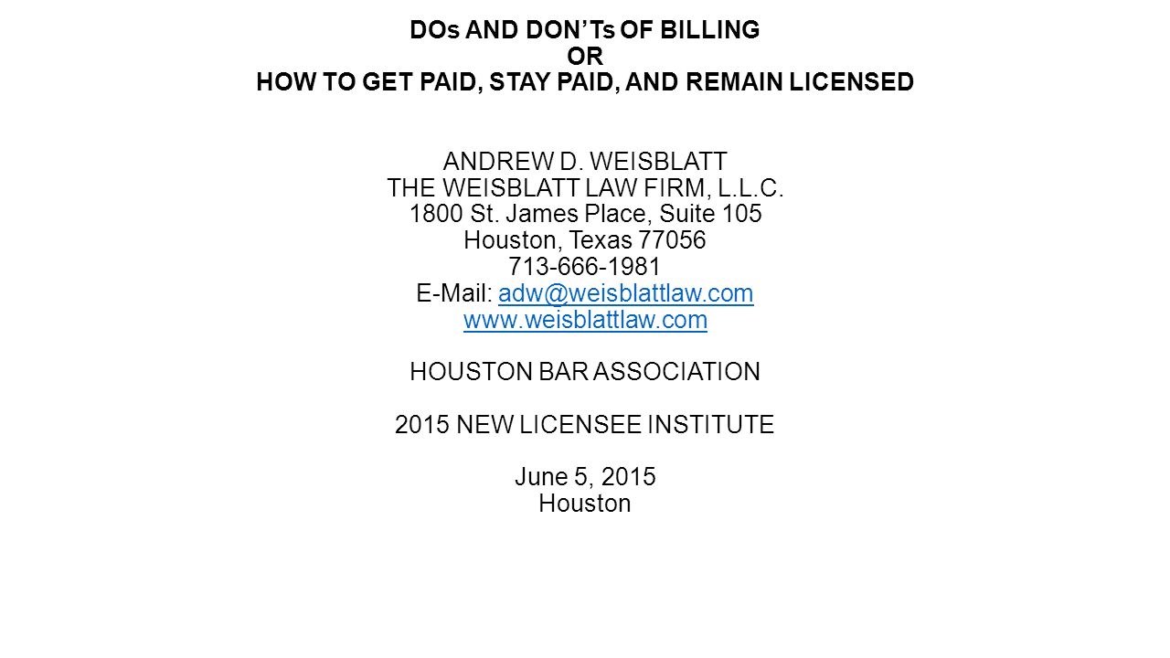 The Weisblatt Law Firm Houston, TX Office