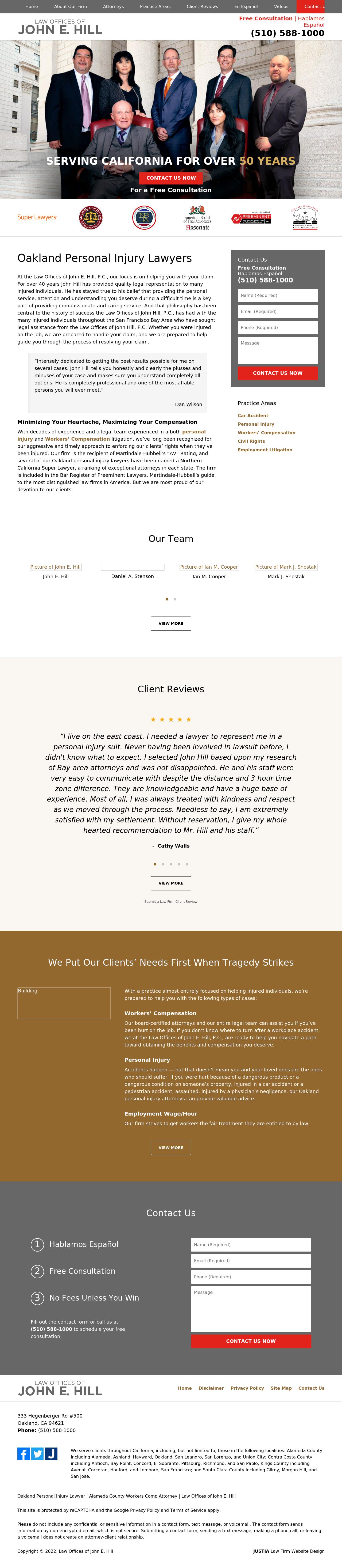 Law Offices of John E. Hill Oakland, CA Office