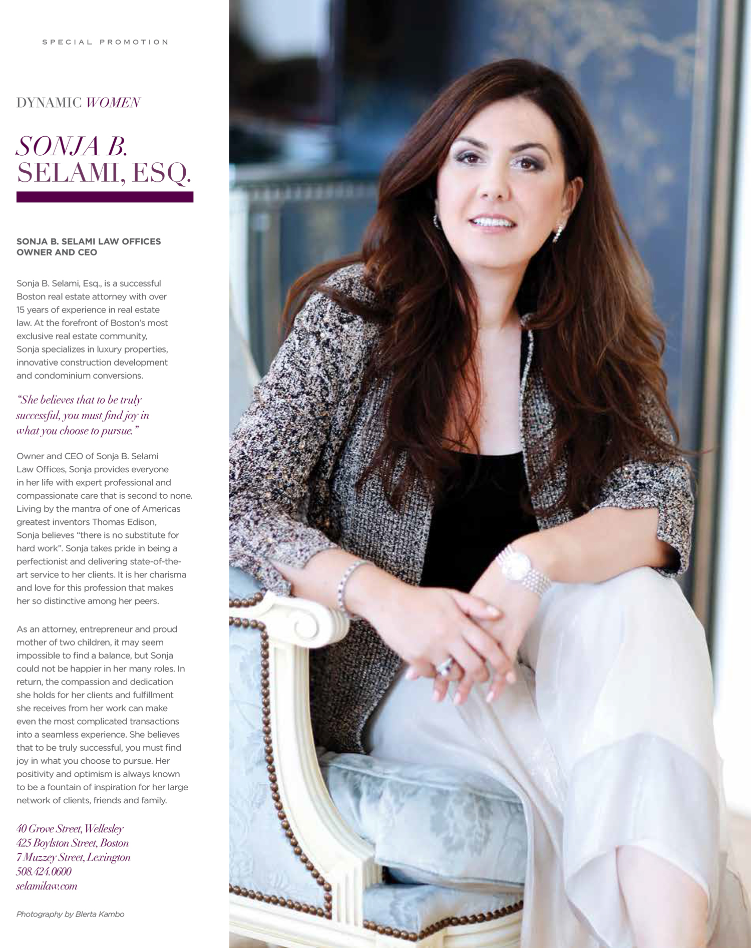 Law Offices of Sonja B. Selami Framingham, MA Office