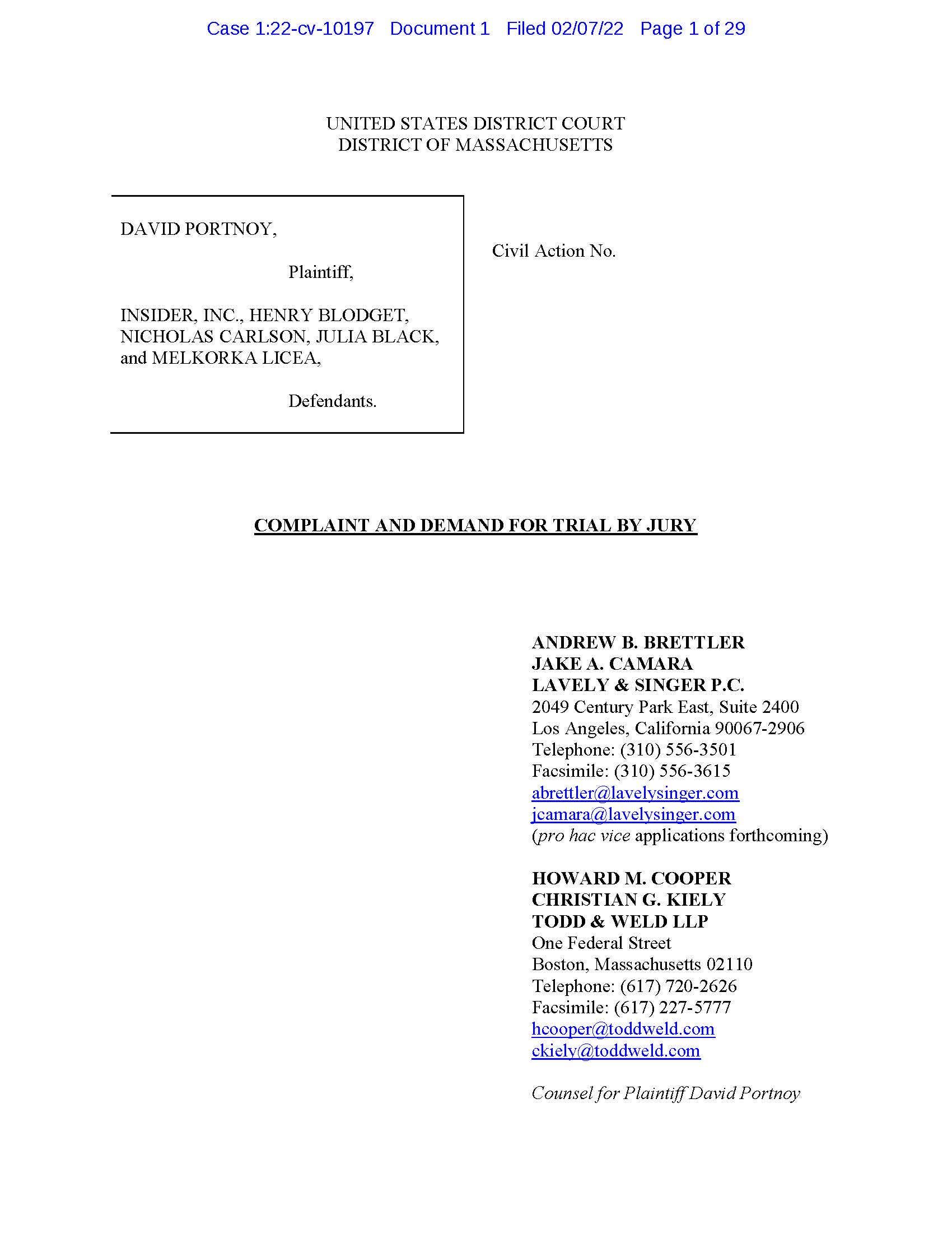 Todd & Weld, L.L.P Boston, MA Office