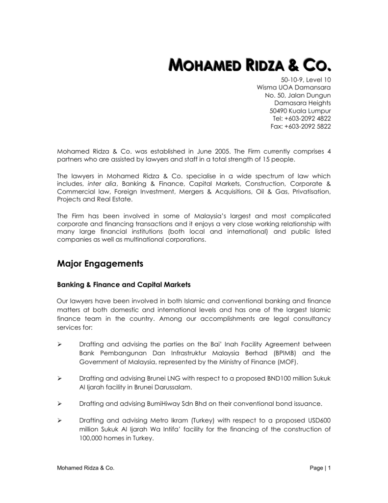 Mohamed Ridza & Co Kuala Lumpur, Malaysia Office