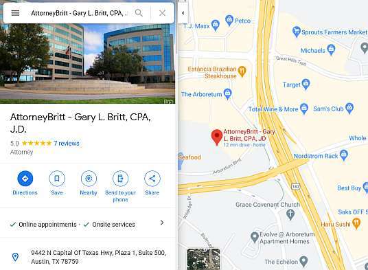 AttorneyBritt - Gary L. Britt, CPA, J.D., Attorney At Law Austin,  Office