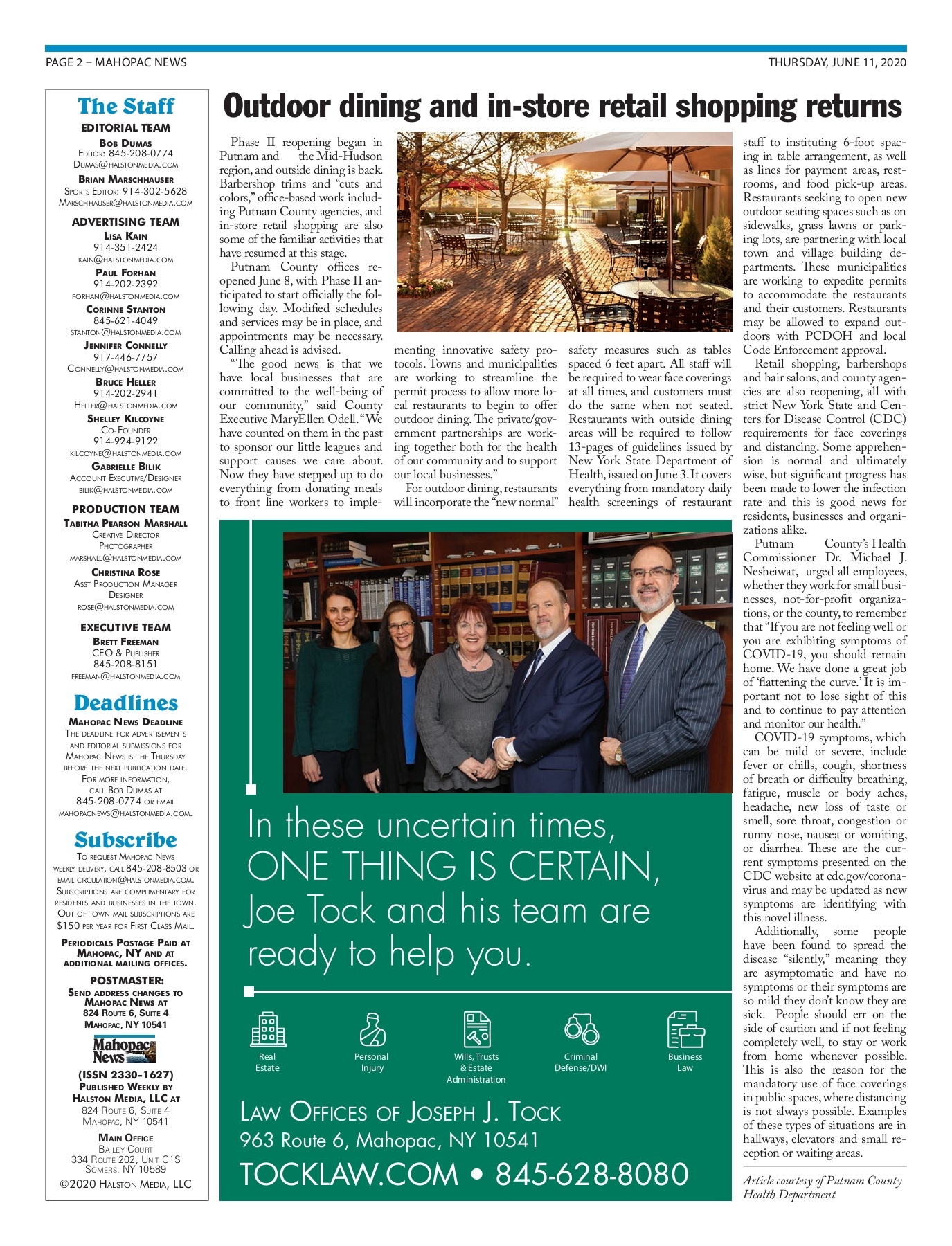 Law Offices of Joseph J. Tock Mahopac, NY Office