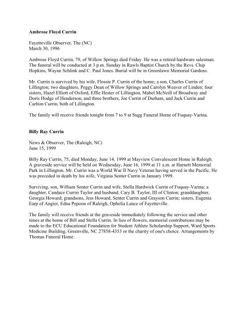 George B. Currin Cary, NC Office