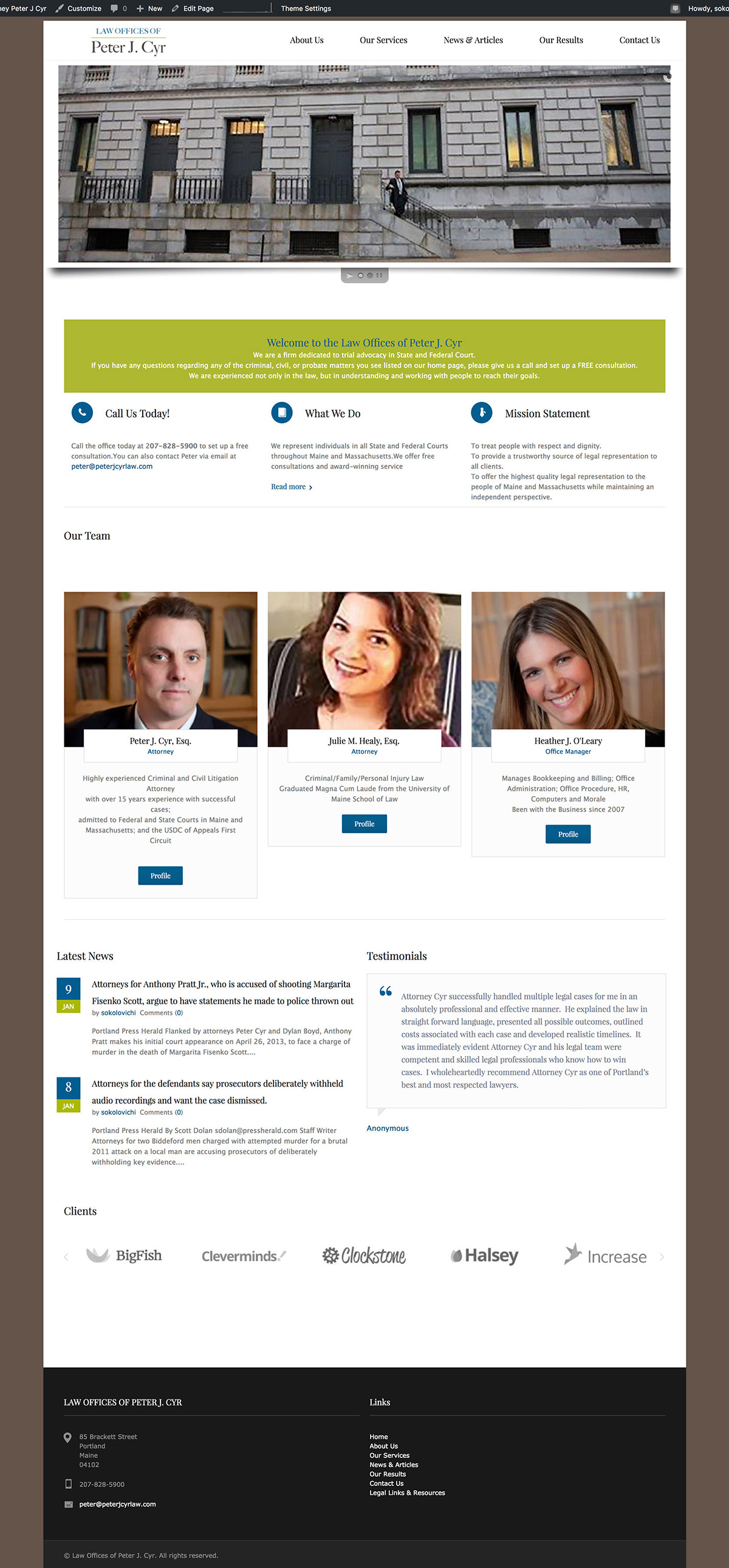 Law Offices of Peter J. Cyr Portland,  Office