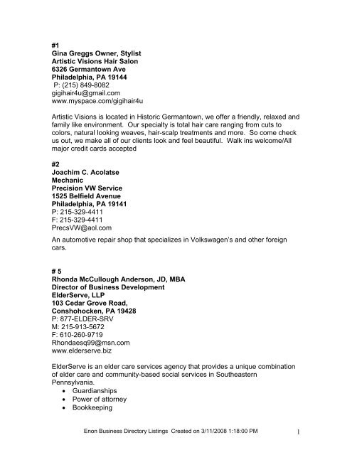 Rhonda Anderson Law, ESQ Jenkintown,  Office