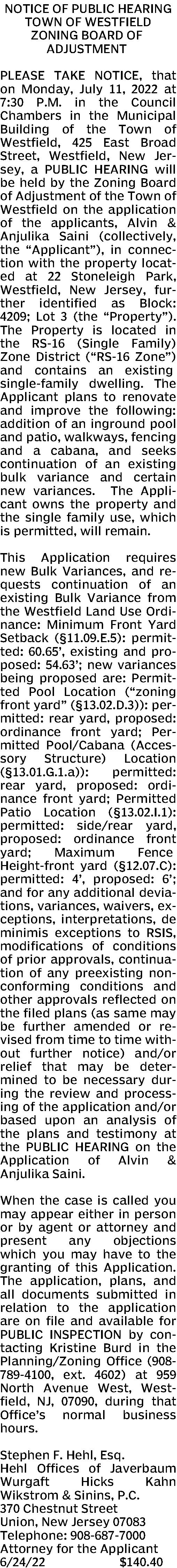 Law Firm of Hehl & Hehl Union, NJ Office
