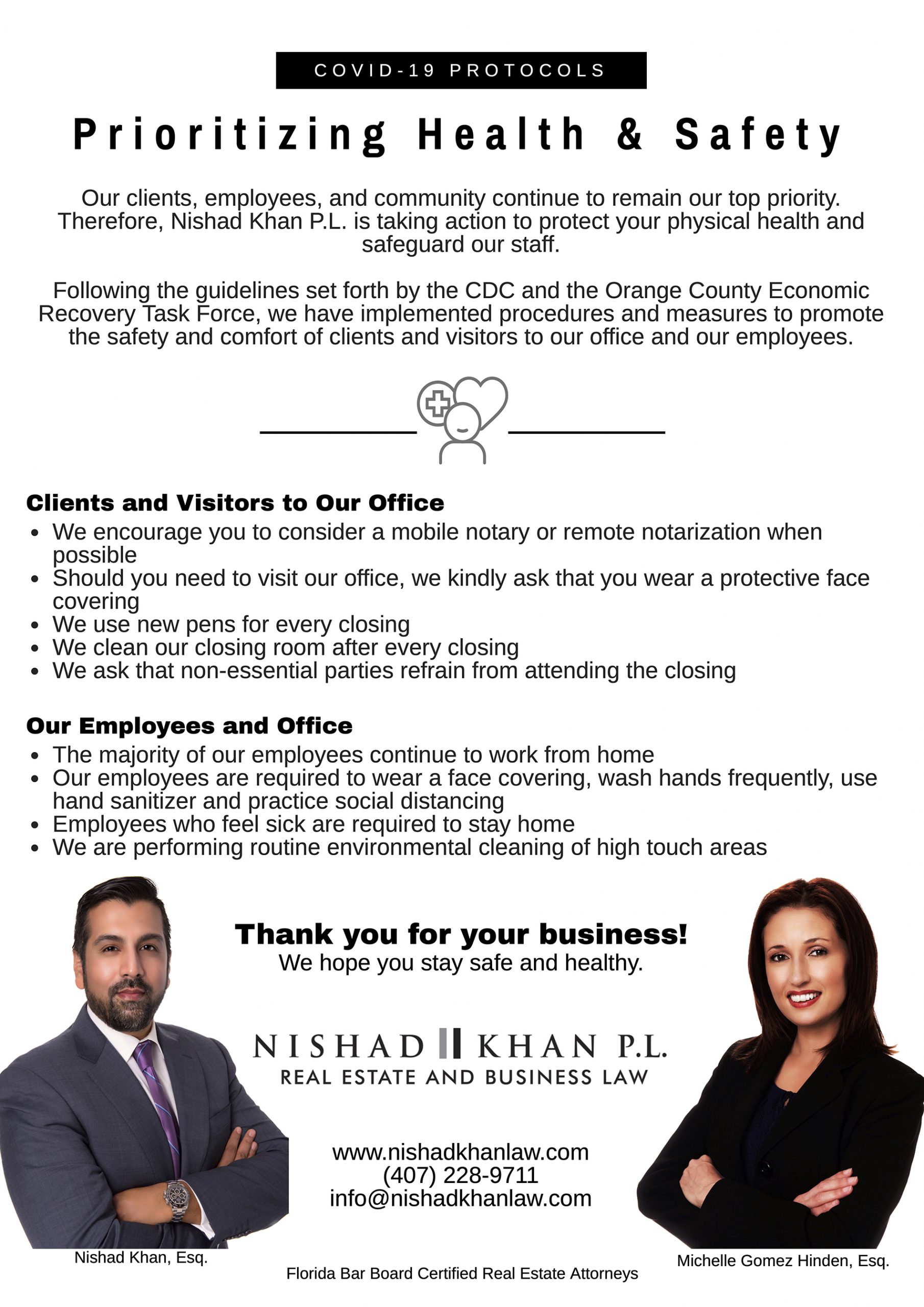 Nishad Khan P.L Orlando,  Office