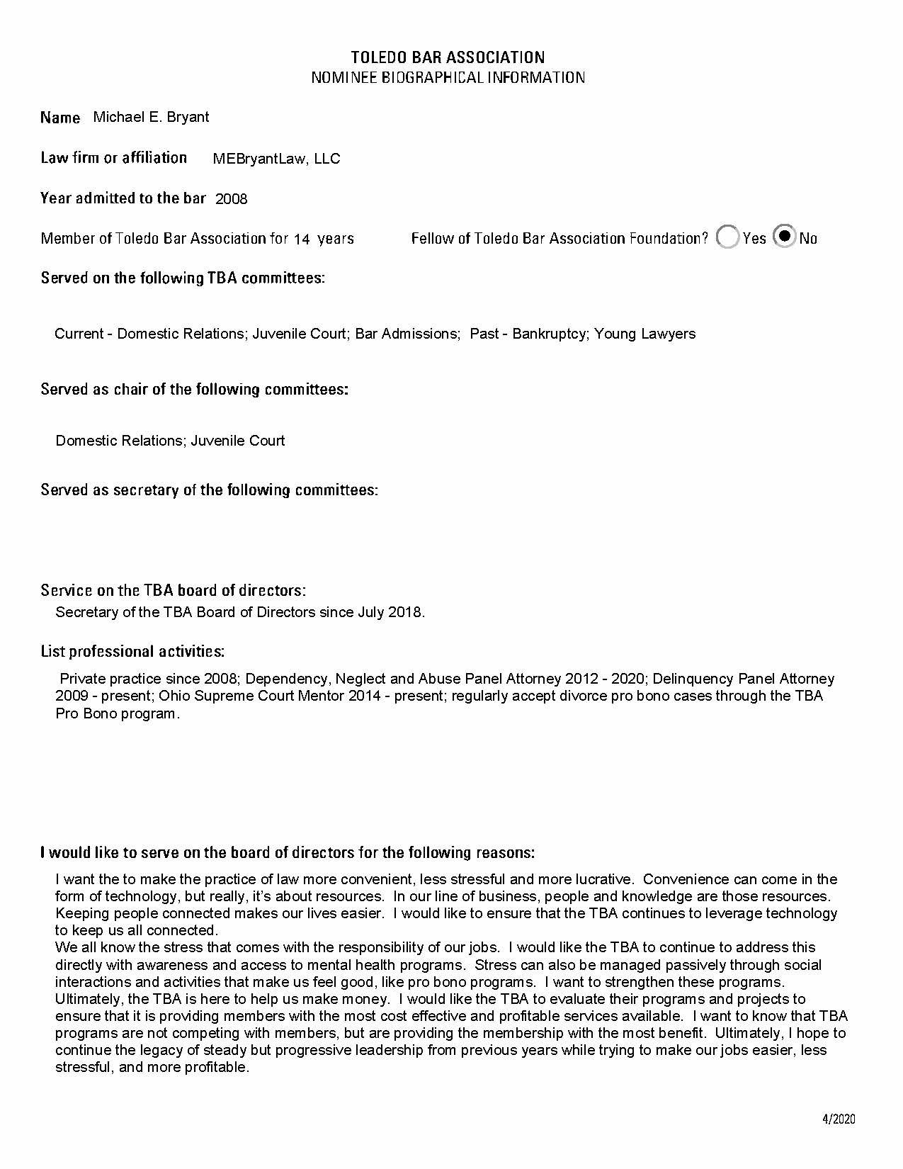 Michael E. Bryant, Attorney at Law Toledo,  Office