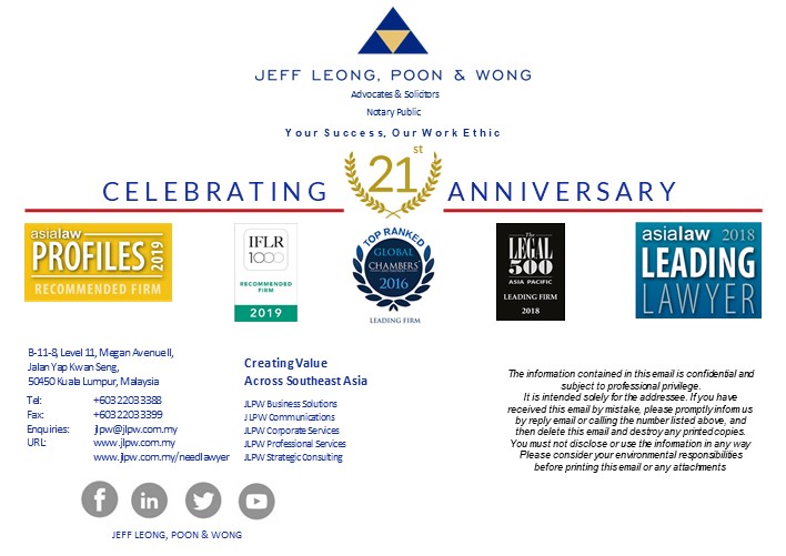 Jeff Leong, Poon & Wong Kuala Lumpur, Malaysia Office