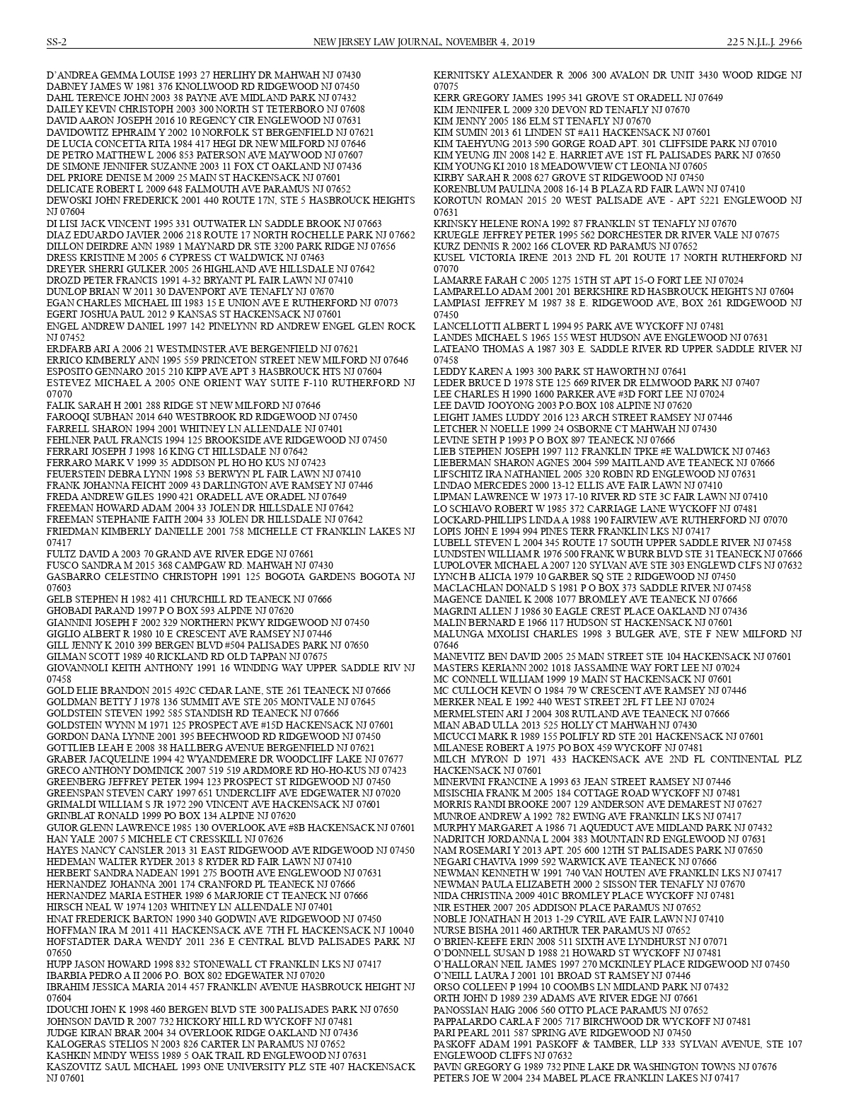 LAW OFFICE OF ANDRE SHRAMENKO Hackensack,  Office