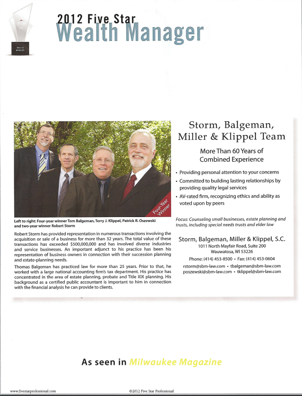 Storm, Balgeman & Klippel, S.C Wauwatosa, WI Office