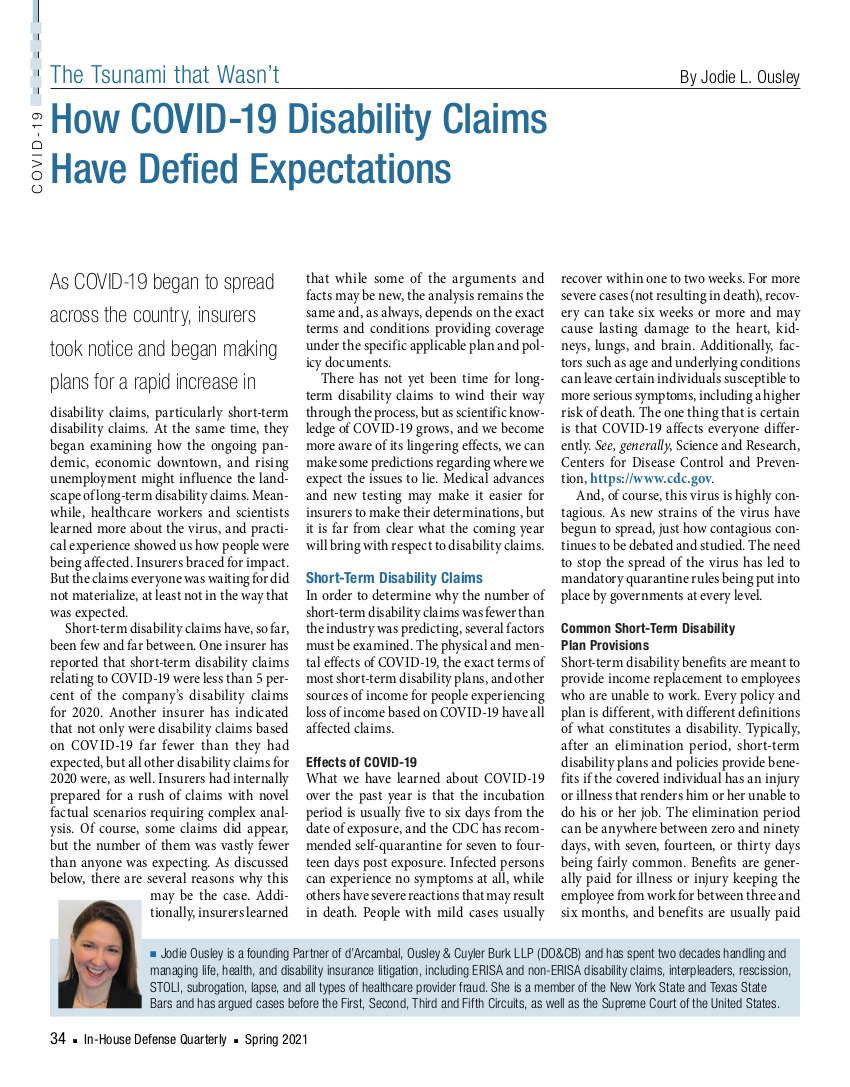 d'Arcambal Ousley & Cuyler Burk, LLP New York City, NY Office