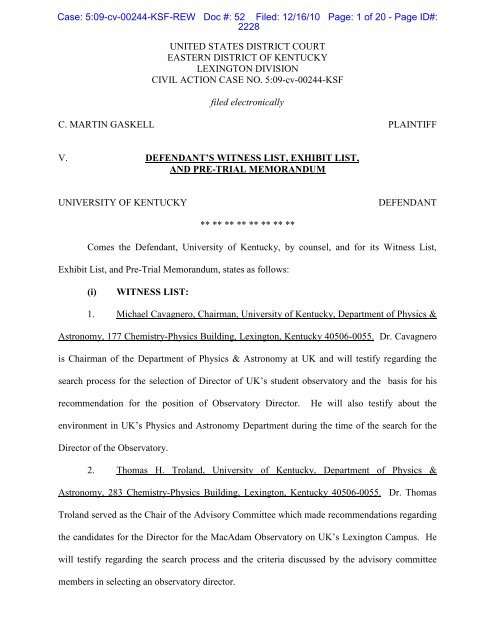 Kriz, Jenkins, Prewitt & Jones, PSC Lexington,  Office