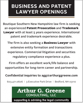 Arthur G. Greene Consulting, LLC Bedford, NH Office