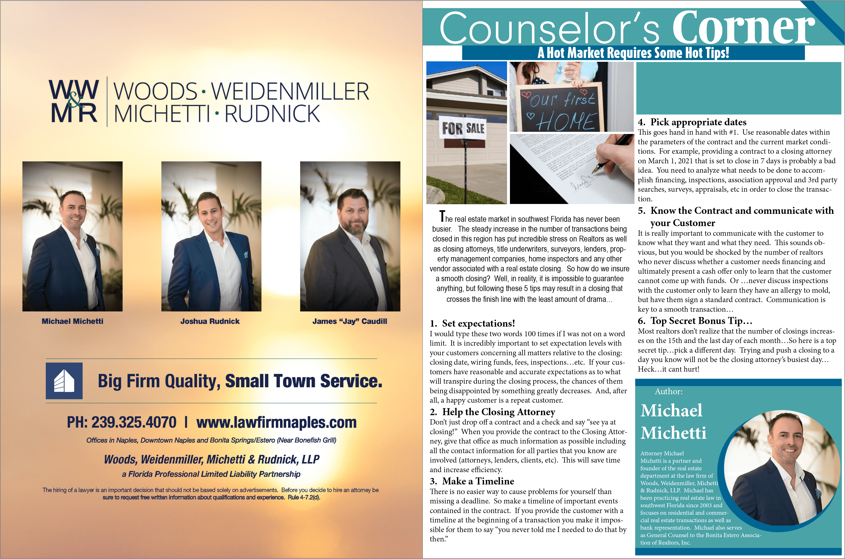 Woods, Weidenmiller, Michetti, & Rudnick LLP Bonita Springs, FL Office