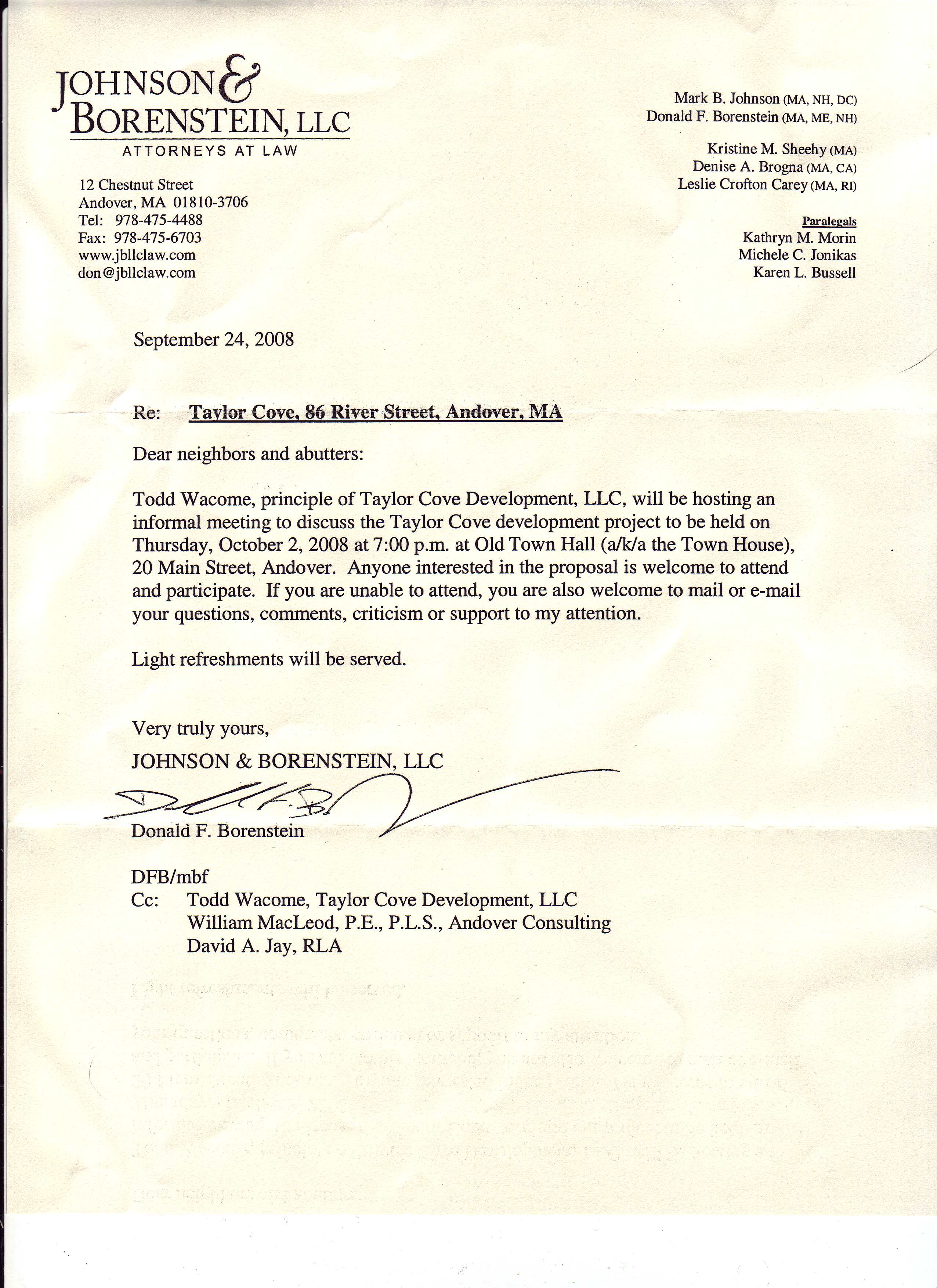 Johnson & Borenstein, L.L.C Andover, MA Office