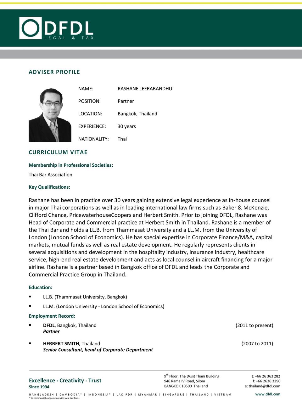 Herbert Smith Freehills Kramer LLP Bangkok, Thailand Office