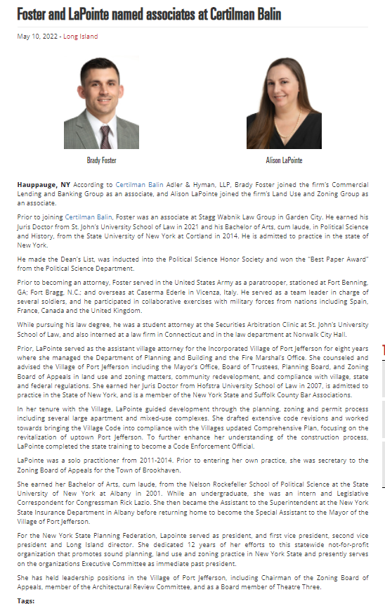 STAGG WABNIK LAW GROUP LLP Garden City,  Office