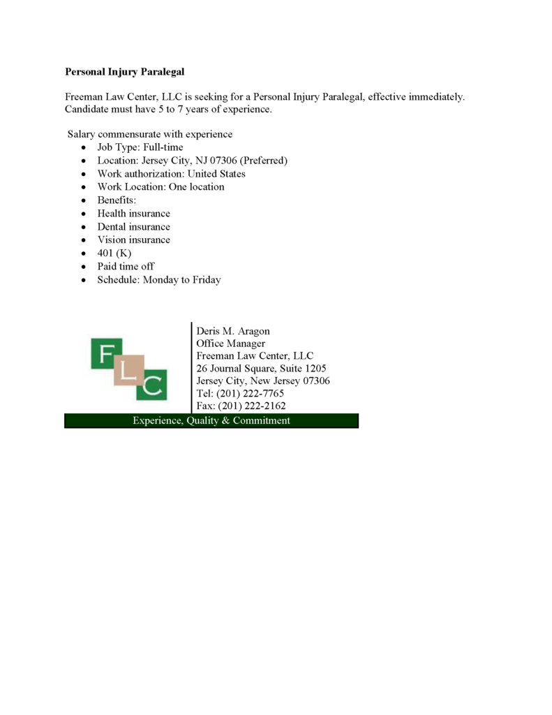 Freeman Law Center, LLC Jersey City,  Office